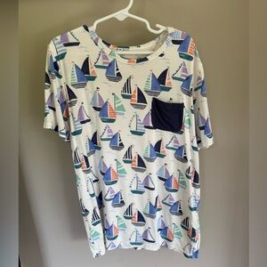 Little Sleepies Size 10 Sailboat Print Pocket T-shirt